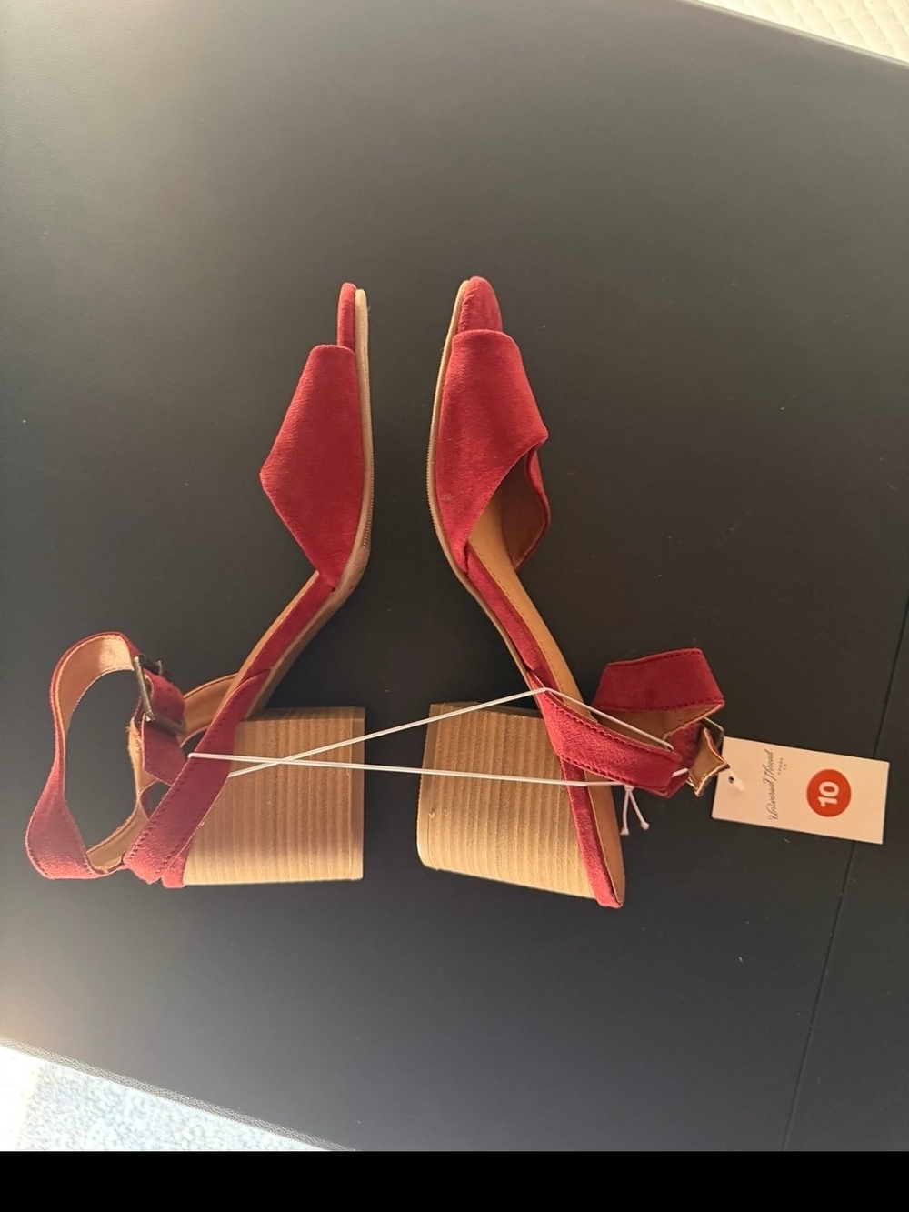 Universal Thread Red Open-Toe Ankle-Strap Sandals - Picture 2 of 4